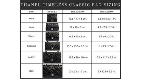 chanel classic size guide|chanel size conversion chart.